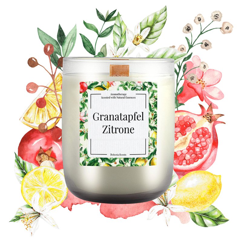 Świeca zapachowa aromaterapeutyczna 200g – 5 wariacji zapachowych, wosk naturalny, 40h