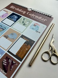 Kalendarz urodzinowy - Lista życzeń Streetwear - Styl streetwear i tenisówek - A4 - Perpetual - Ręcznie rysowane - Papier premium