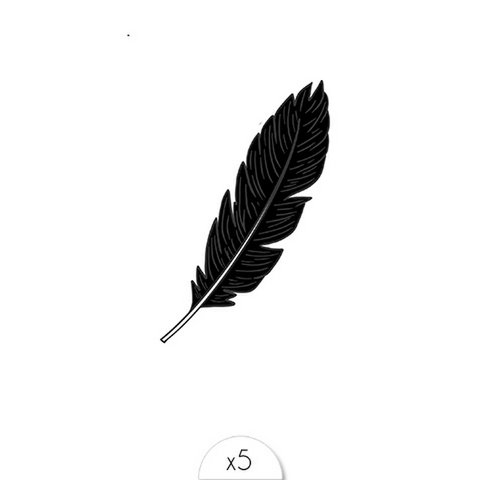 Temporary tattoo: black feather