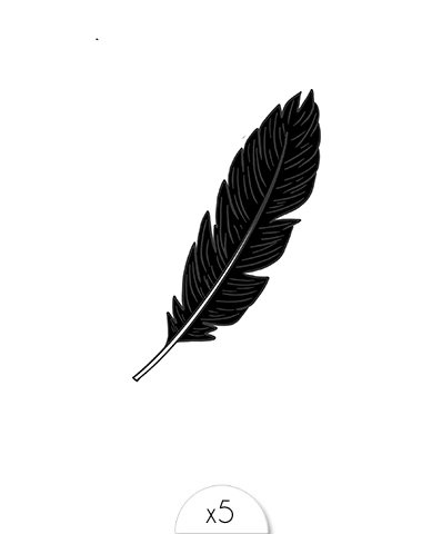 Temporary tattoo: black feather