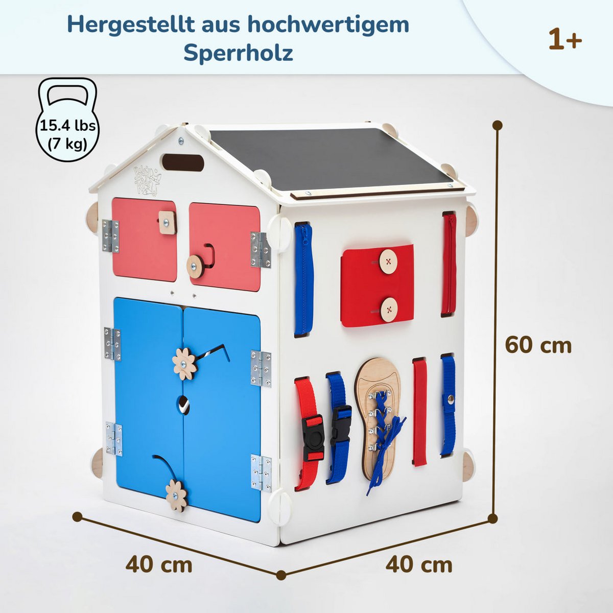 Set - BusyBoard huisje wit en creatieve kubus