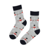 SNOW FUN gray cotton socks with snowmen