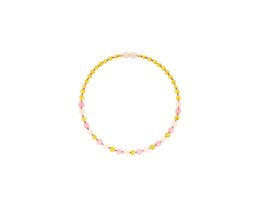 Ambra e giada/quarzo rosa - Collana per bambini