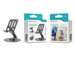 NOVOTECK Z-093 Soporte Giratorio Plegable para Teléfono – Soporte Metálico Ajustable 360° para Smartphones y Tabletas