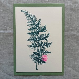 Maxi card / A5 / fern with lucky beetle / Gmund paper