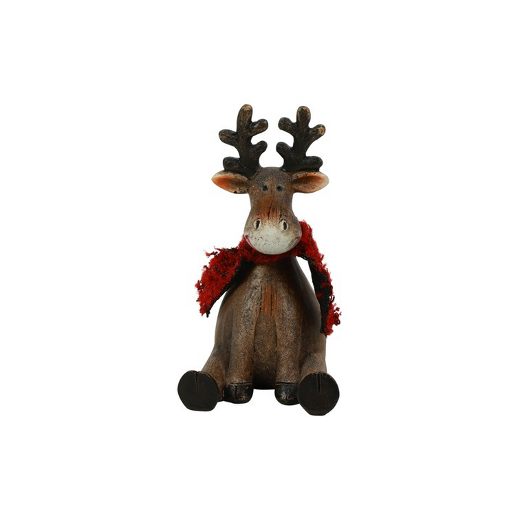 Rendier Edmond polystone 6,57,5H12CM bruin