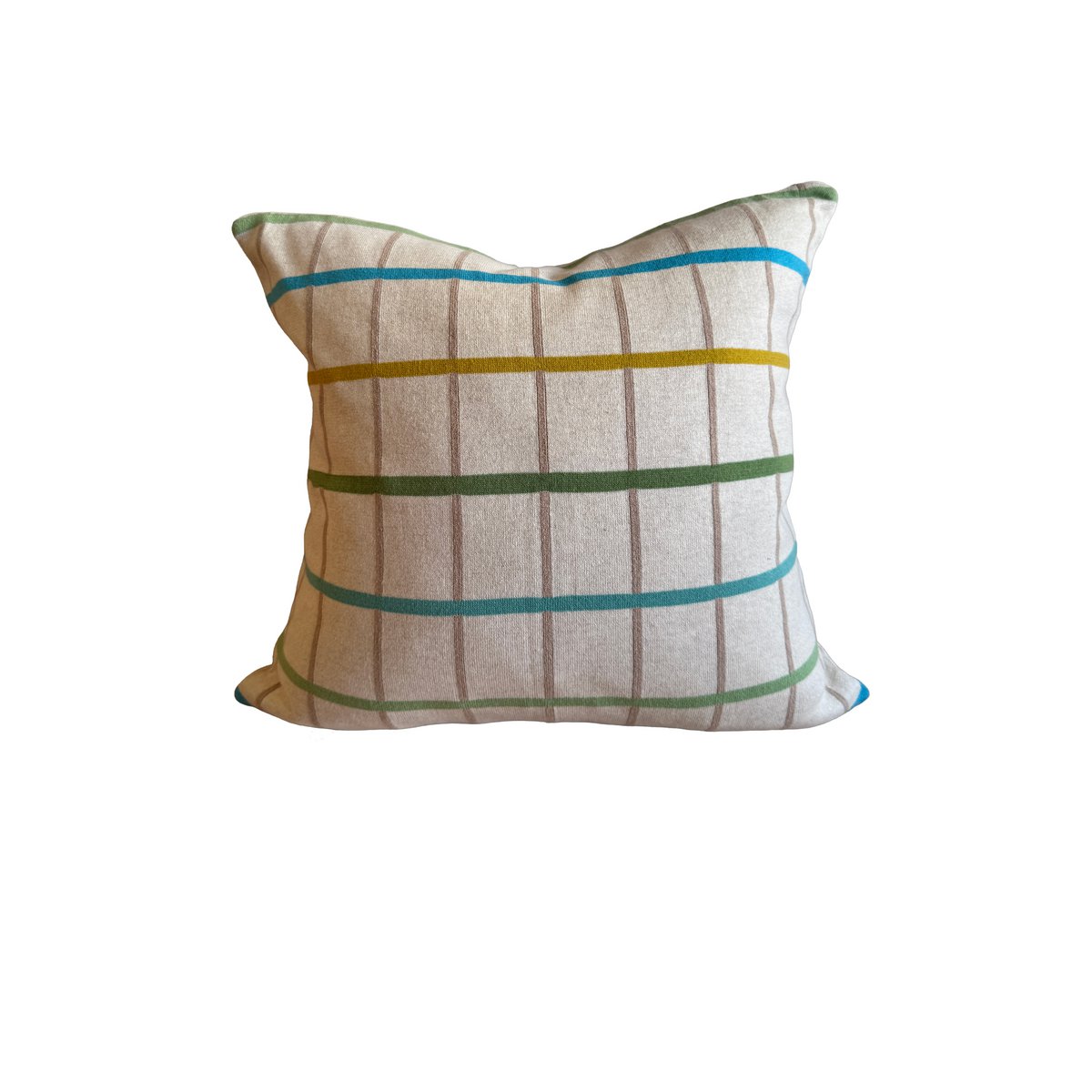 Mina-Kissenbezug aus weicher, gestrickter Jacquard-Baumwolle in Blau
