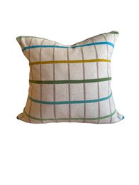 Mina-Kissenbezug aus weicher, gestrickter Jacquard-Baumwolle in Blau
