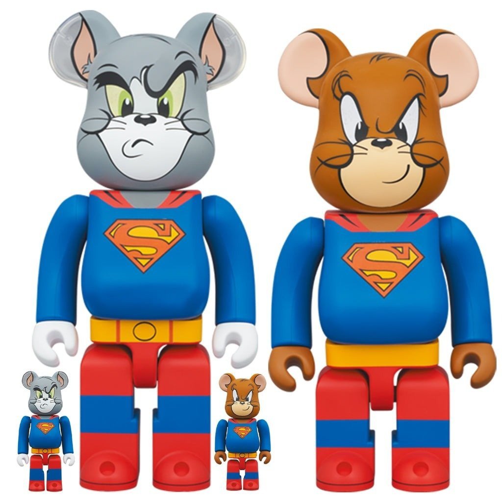Ensemble 400% & 100% Bearbrick - Tom et Jerry (Ensemble Superman)