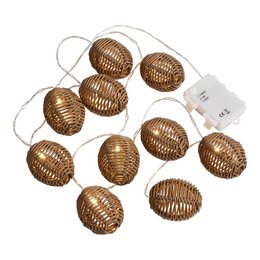 Lampa łańcuchowa LED Carlisle, polirattan/metal, naturalny/czarny