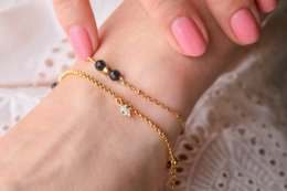 Bracelet Kunzite, Tourmaline & Préhnite - Or