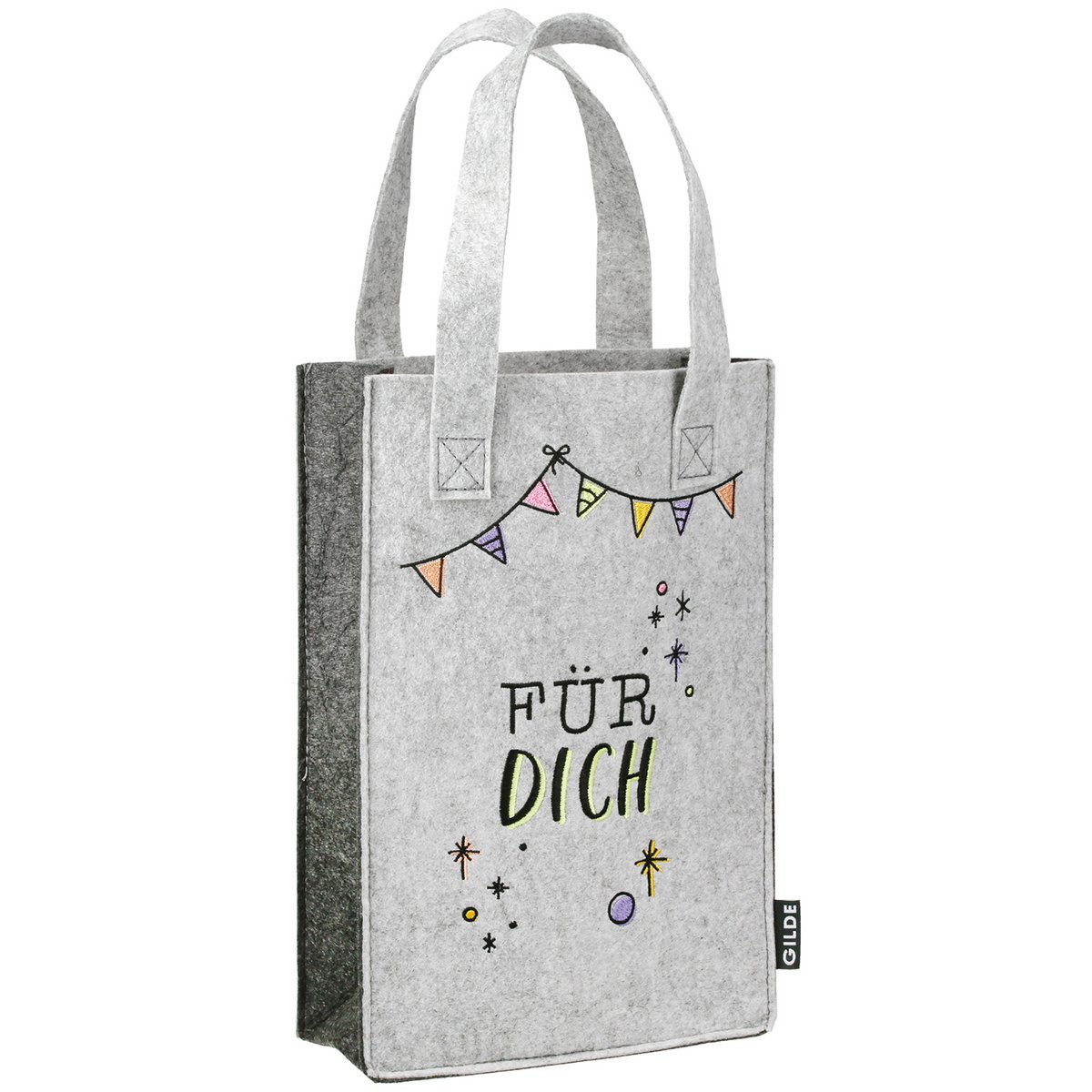 Geschenktasche Glückwunsch 2-sort. dunkelgrau; hellgrau, VE 8