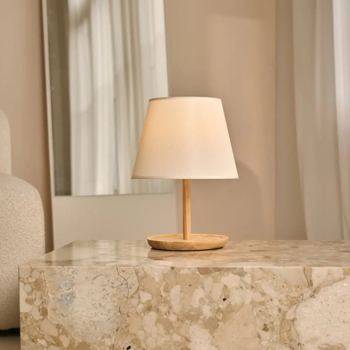 Lampe en bois marron clair Emily