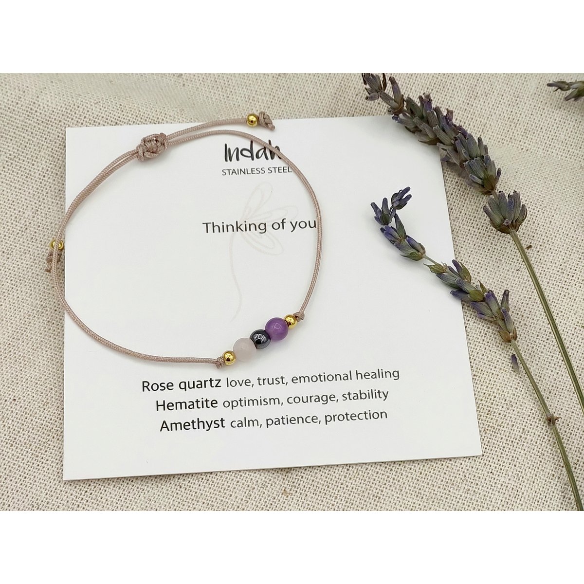 Armband rock, thinking of you, zilver en goud