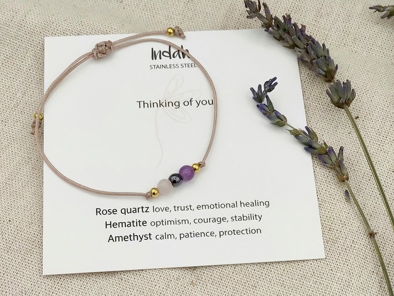 Armband rock, thinking of you, zilver en goud