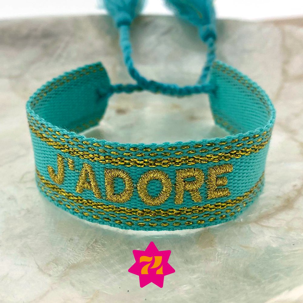 Pulsera tejida turquesa J'adore