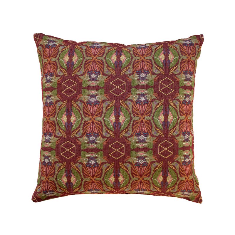 Coussin NIN-NIT Roses Classiques | 100% coton tissé | décoratif avec imprimé fleurs, roses et feuilles | rouge | Bordeaux | lilas | rose | vert | orange | multicolore | 50x50cm