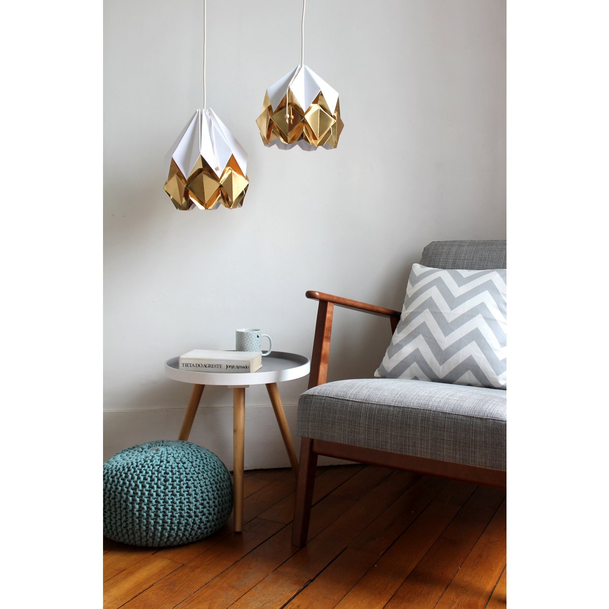 Two-tone Origami Paper Pendant - Size M