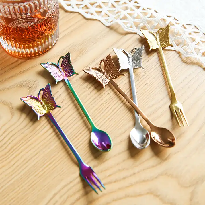 "Butterfly" spoon - For tea, coffee or desserts - 4 colors available