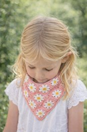 Bandana Kind 80 cm Rosa Baumwollblumen
