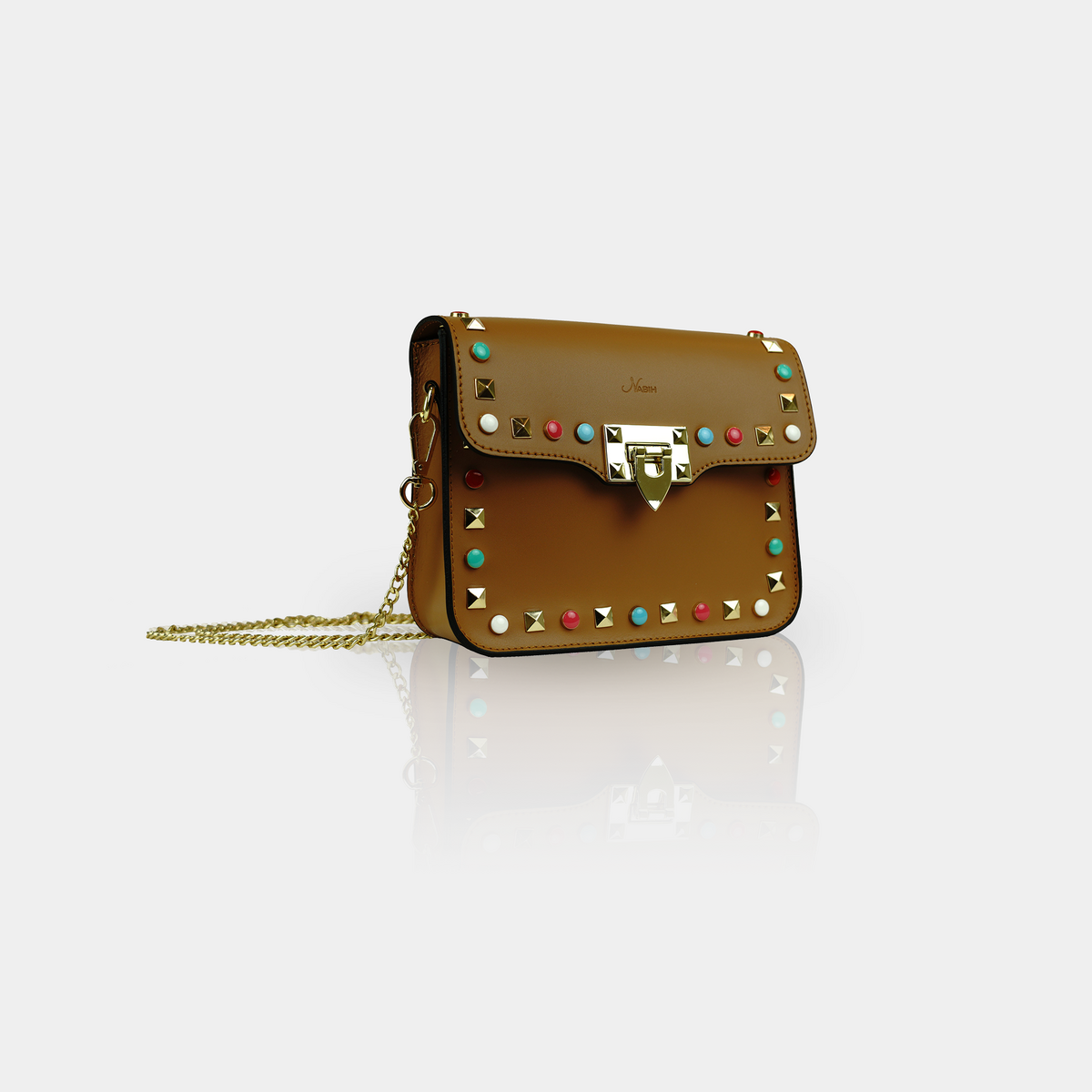 '' SANTORINI ''Leder Umhängtasche , Braun