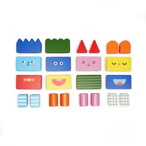 KIDOKI Stack & Mix Wooden Building Blocks