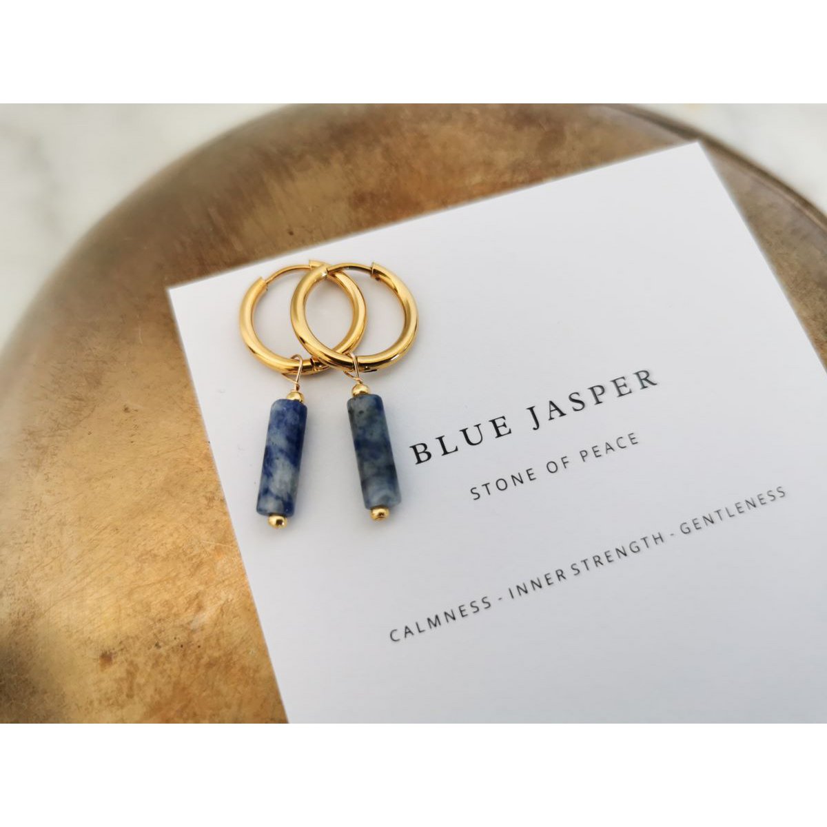 TUBE Oorbellen - Blue Jasper
