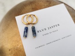 TUBE Oorbellen - Blue Jasper