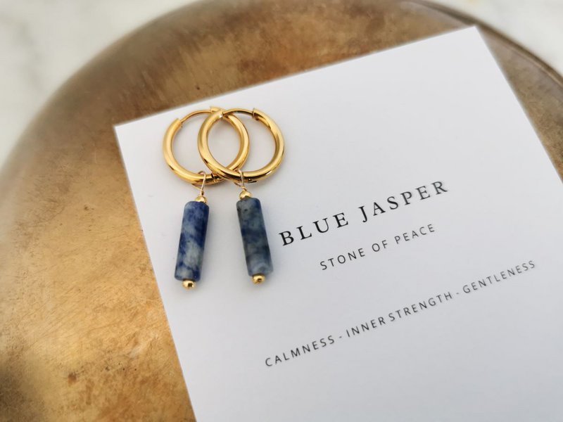 TUBE Oorbellen - Blue Jasper