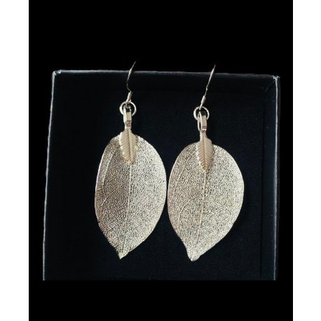 Ohrring Eukalyptusblatt Silber