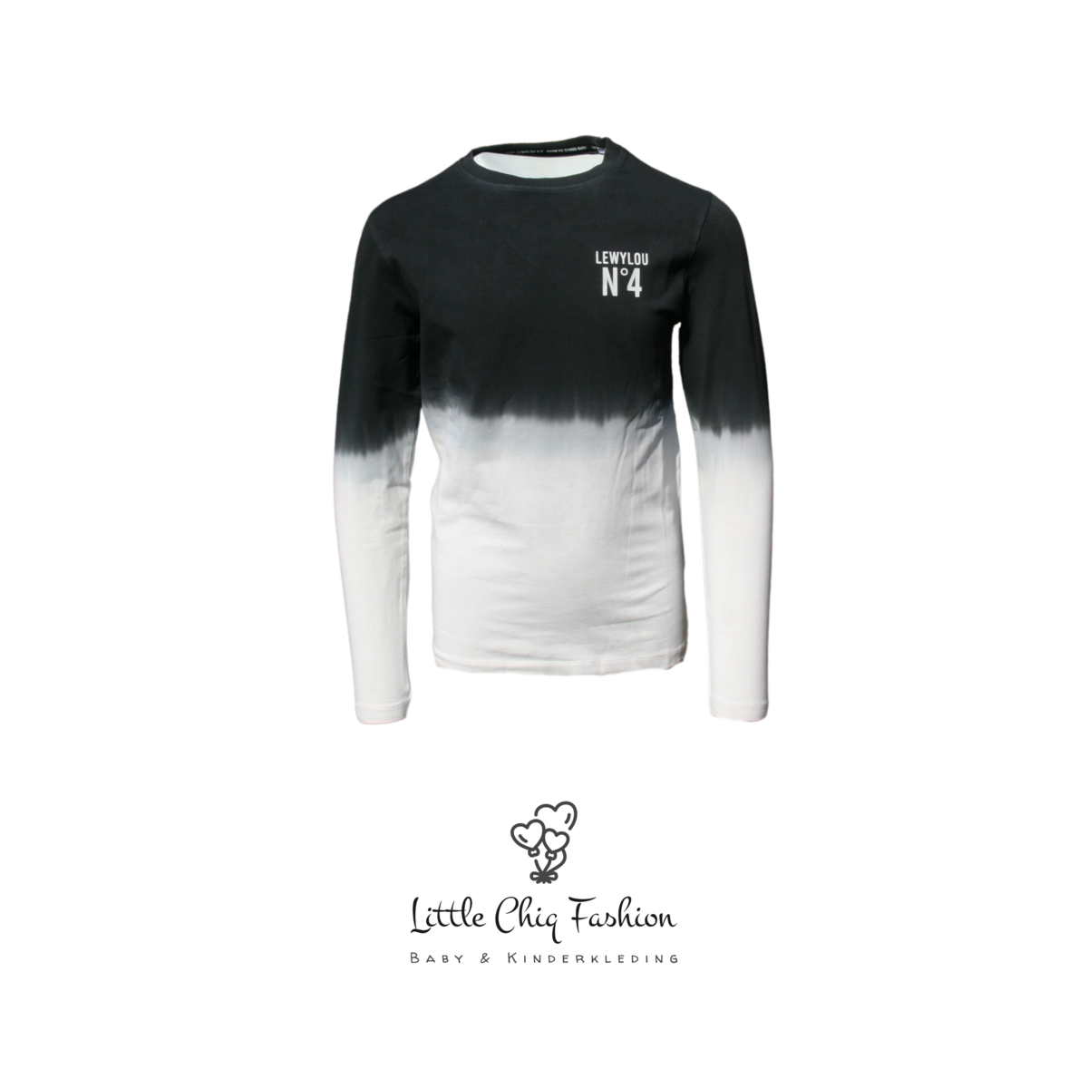 LewyLou NO4 Longsleeve tie dye black and white