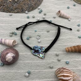 Shell bracelet | Handmade abalone beach vibe Mother of pearl macrame