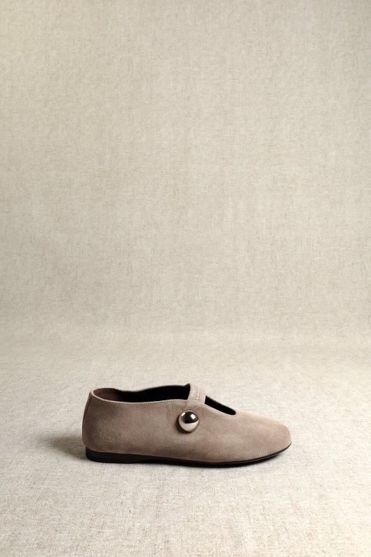 CAMILA TAUPE – Ballerinas mit runder Zehenpartie