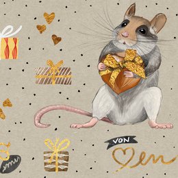 Geschenkpapier Maus – Nur für dich, von Herzen (3er-Set)