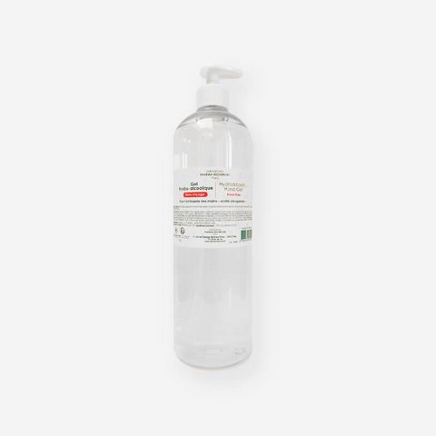 Hydroalkoholisches Gel • 1 l • Hergestellt in Frankreich • Laboratoires Pharma-Recherche®