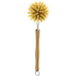 Reusable bamboo dish brush with interchangeable head