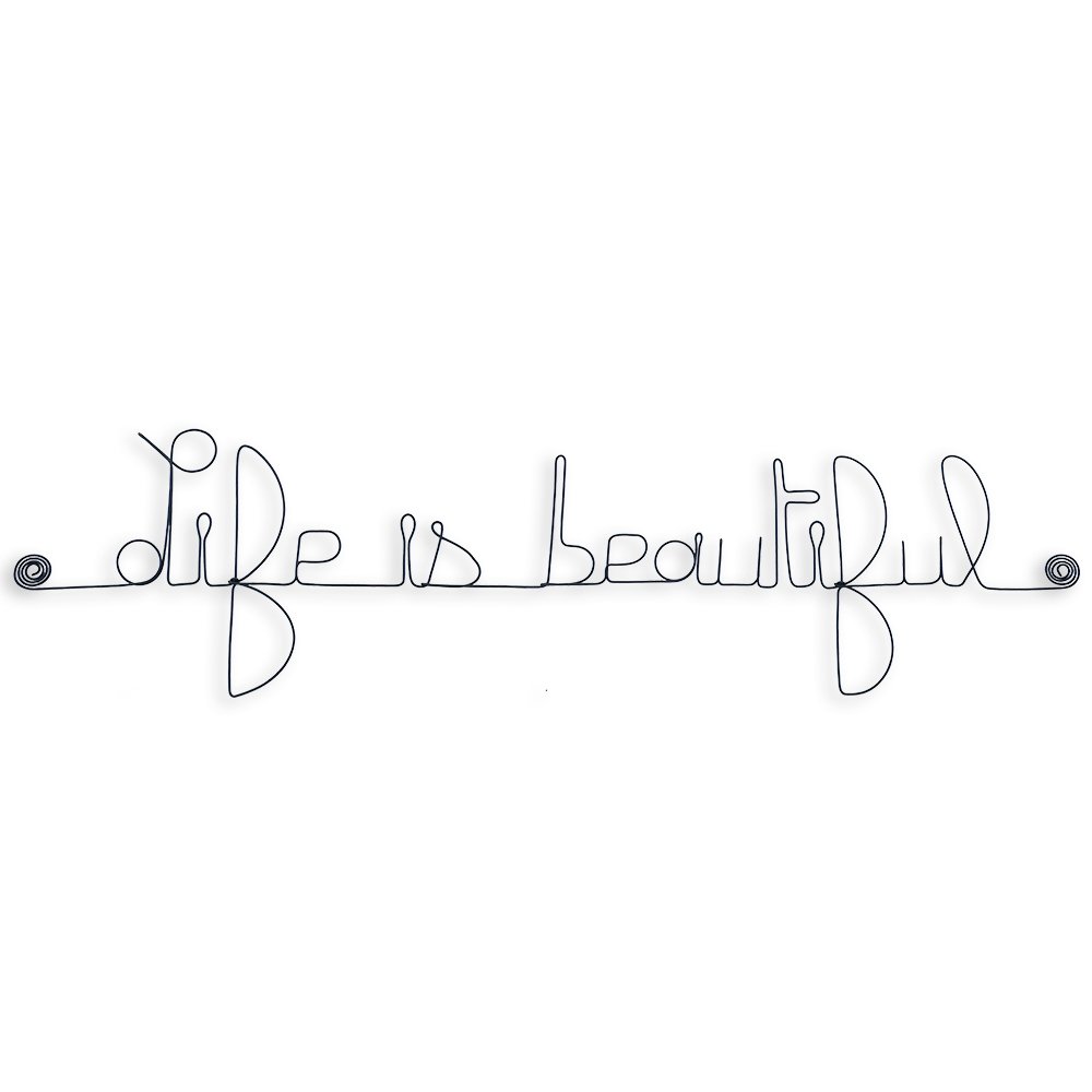 Draadwanddecoratie "Het leven is mooi" - zin om aan de muur te pinnen - Wandsieraden