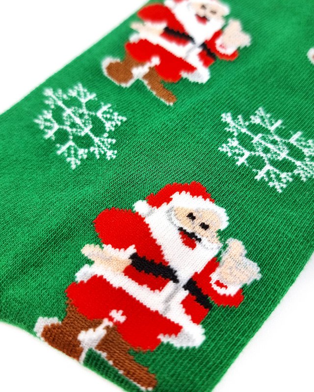 Socks - Green with Santa Claus ADULTS & KIDS