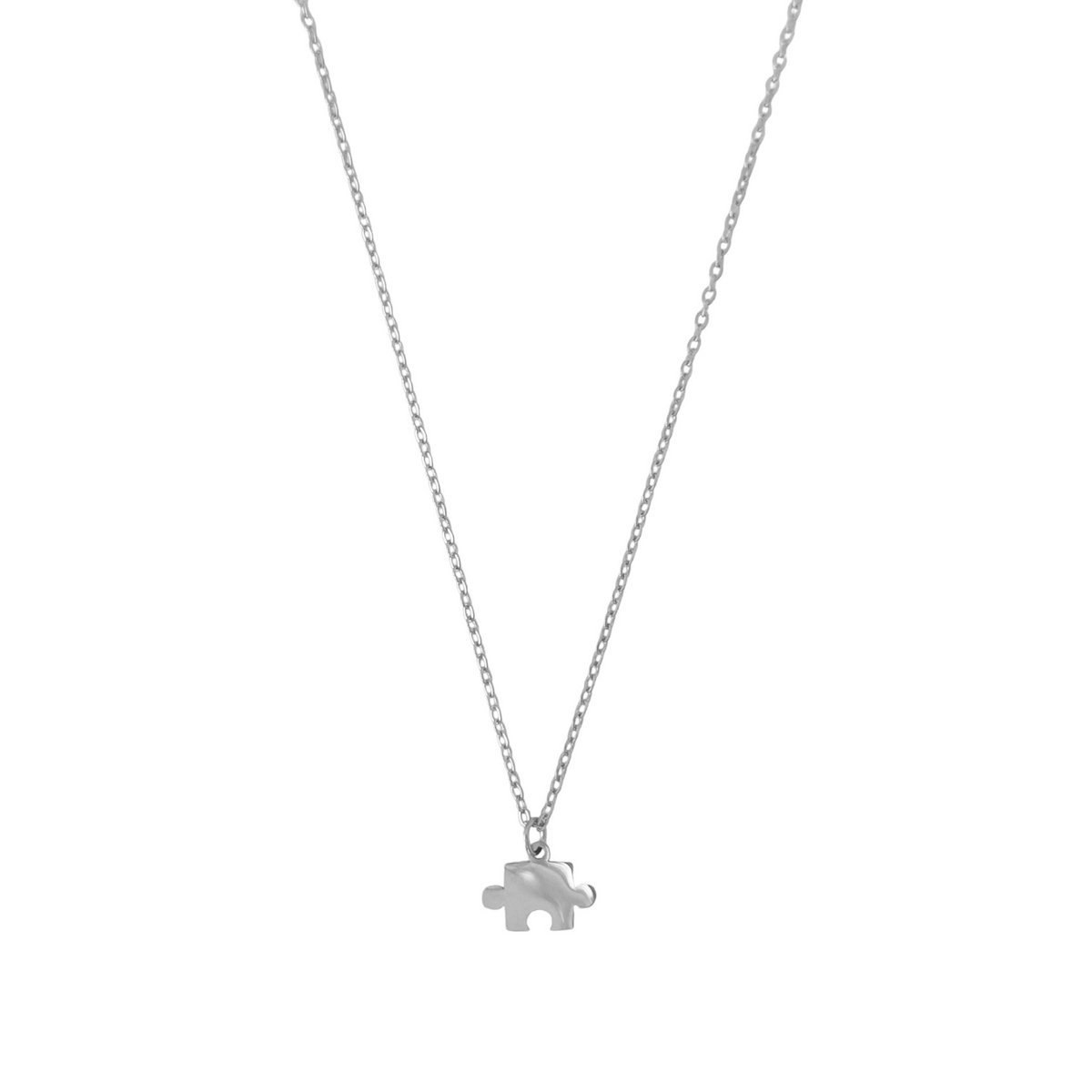 Puzzleteil-Beziehungshalskette – Teil 1 – Silber