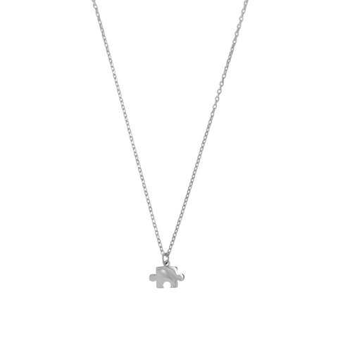 Puzzleteil-Beziehungshalskette – Teil 1 – Silber