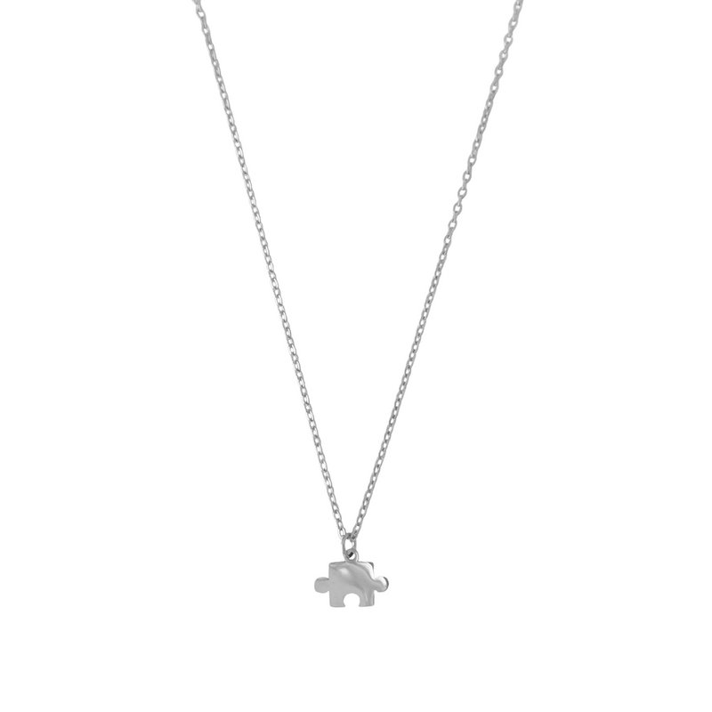 Puzzleteil-Beziehungshalskette – Teil 1 – Silber