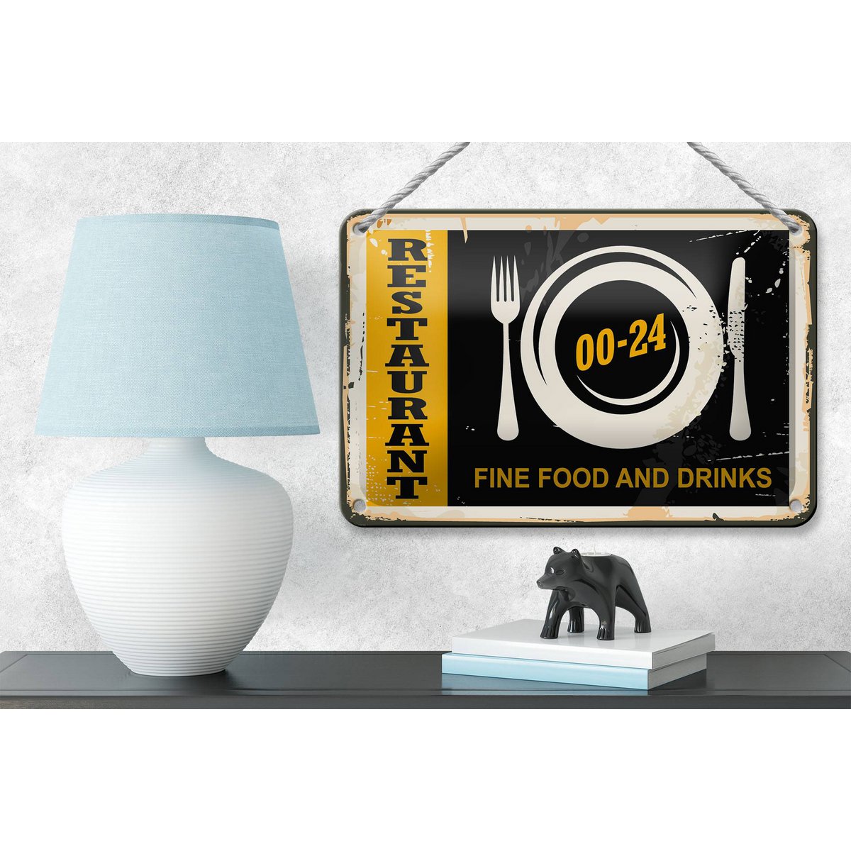 Tin Sign Retro 18x12cm Restaurant Food Fine Food Drinks Decoration