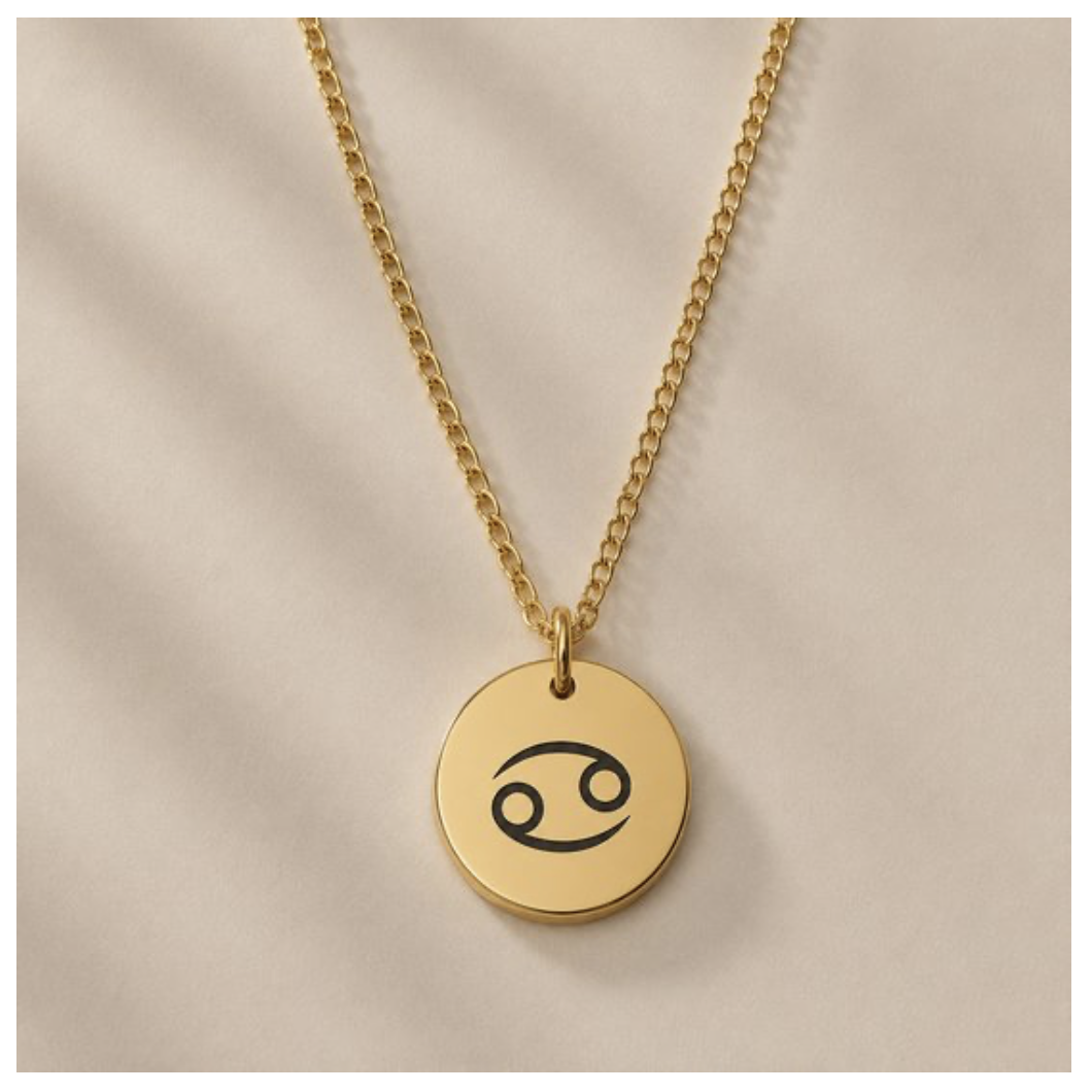 Zodiac Sign Necklace Gold Cancer / Cancer
