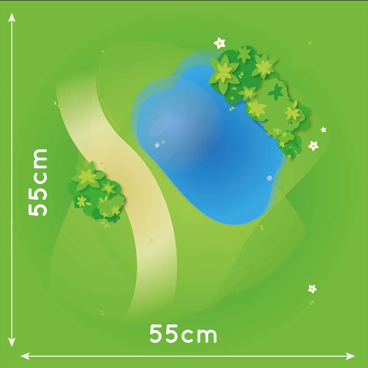 Spielmatte - Graslandschaft mit Teich