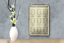 Tin sign saying 12x18cm dressage hoofbeat figures decoration