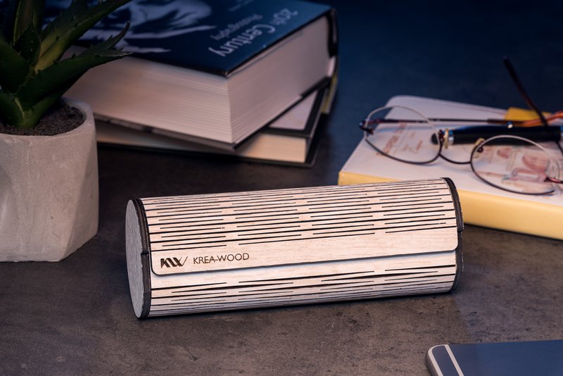 Krea-Wood Handcrafted Oak Reading Glasses Case, made by oak wood, vintage white colour