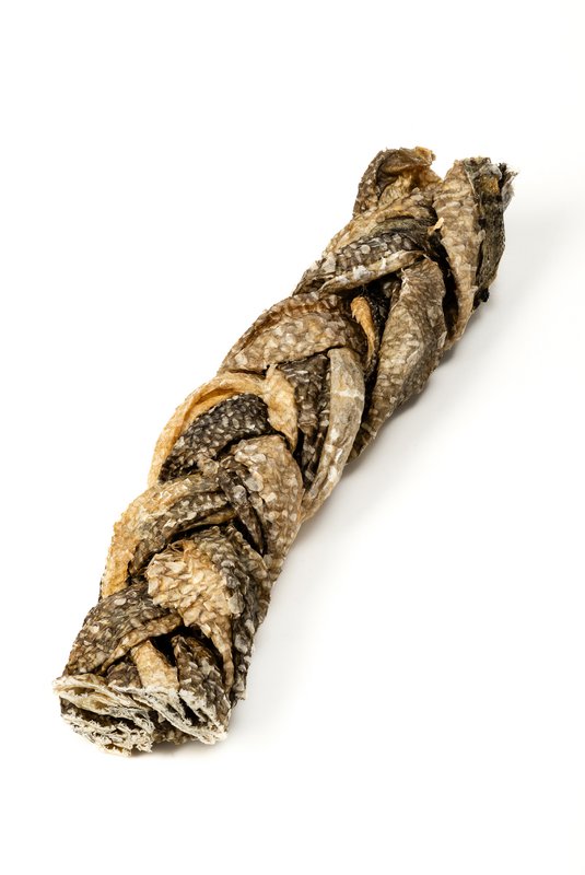 Dried Cod Skin Braid Natural Single Ingredient Dog Treat