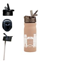 RVS Waterfles straw rietje 400 ml