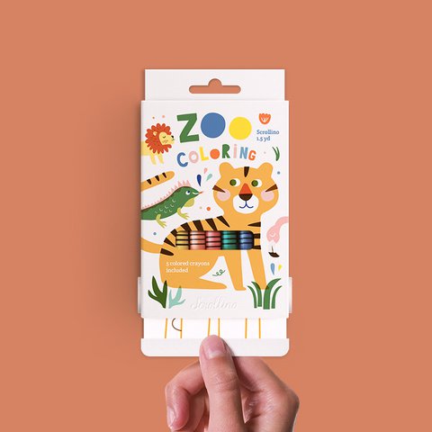 Malbuch mit Zoo -Tieren - Scrollino Zoo Färbung