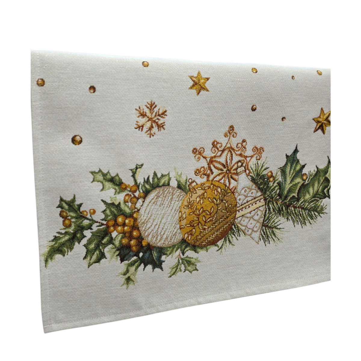 Runner Natalizio Gold Holly Lurex in Gobelin Copy